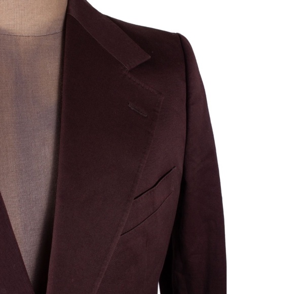 YVES SAINT LAURENT RIVE GAUCHE Brown Cotton Wide Lapel Sports Coat - Picture 5 of 9